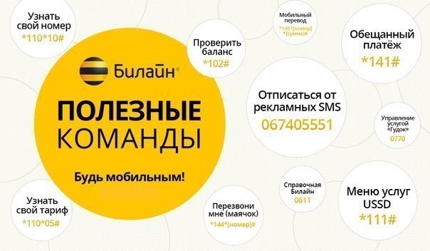 Список USSD-команд оператора Билайн. Список USSD-команд оператора Билайн.